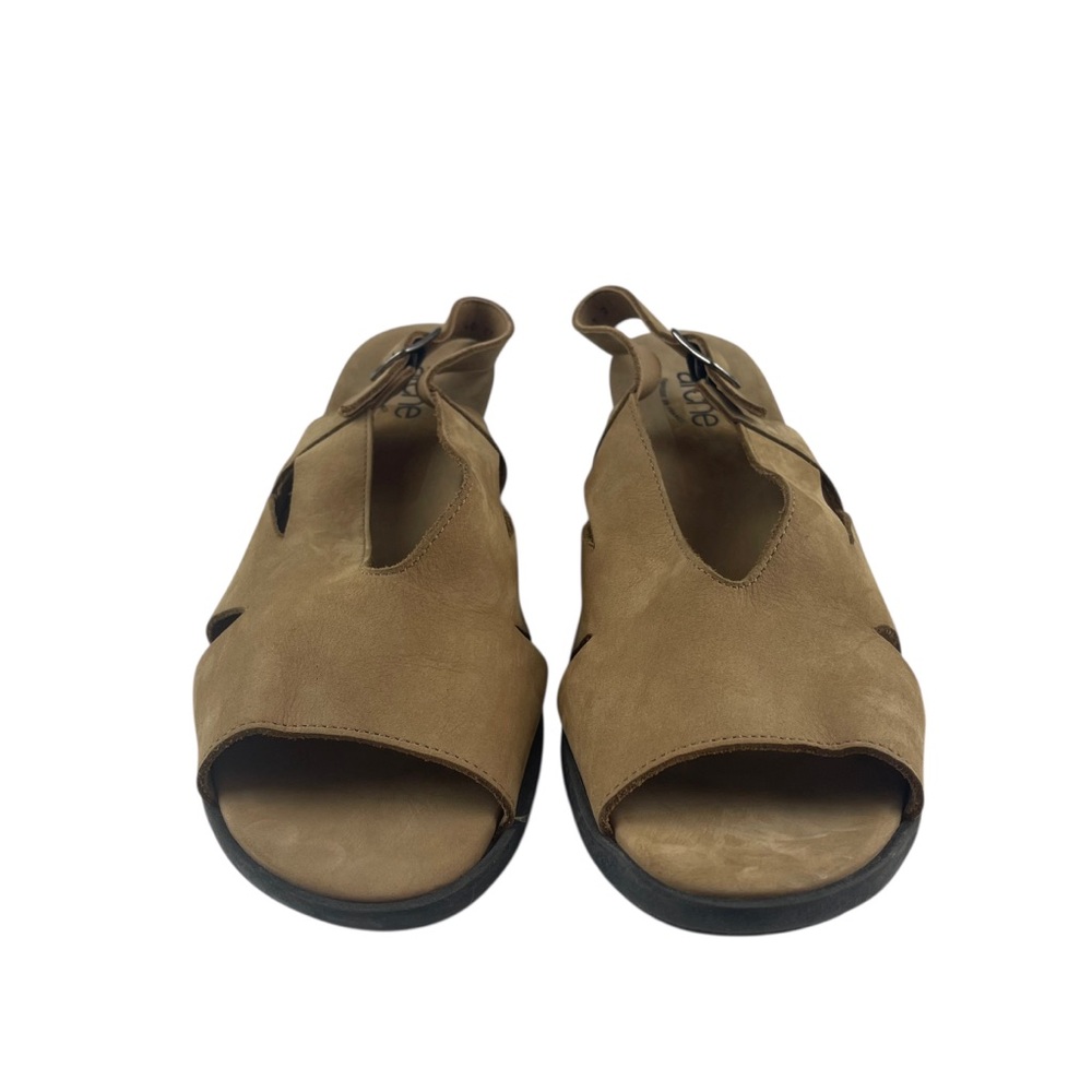 Arche France Tan Soft Nubuck Leather Peep Toe Slingback Sandals Sz 40 (9 US) - Picture 4 of 10